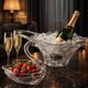 Large crystal centrepiece Art Vannes & matching swan – 54 cm