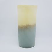 Grey and beige blown glass vase