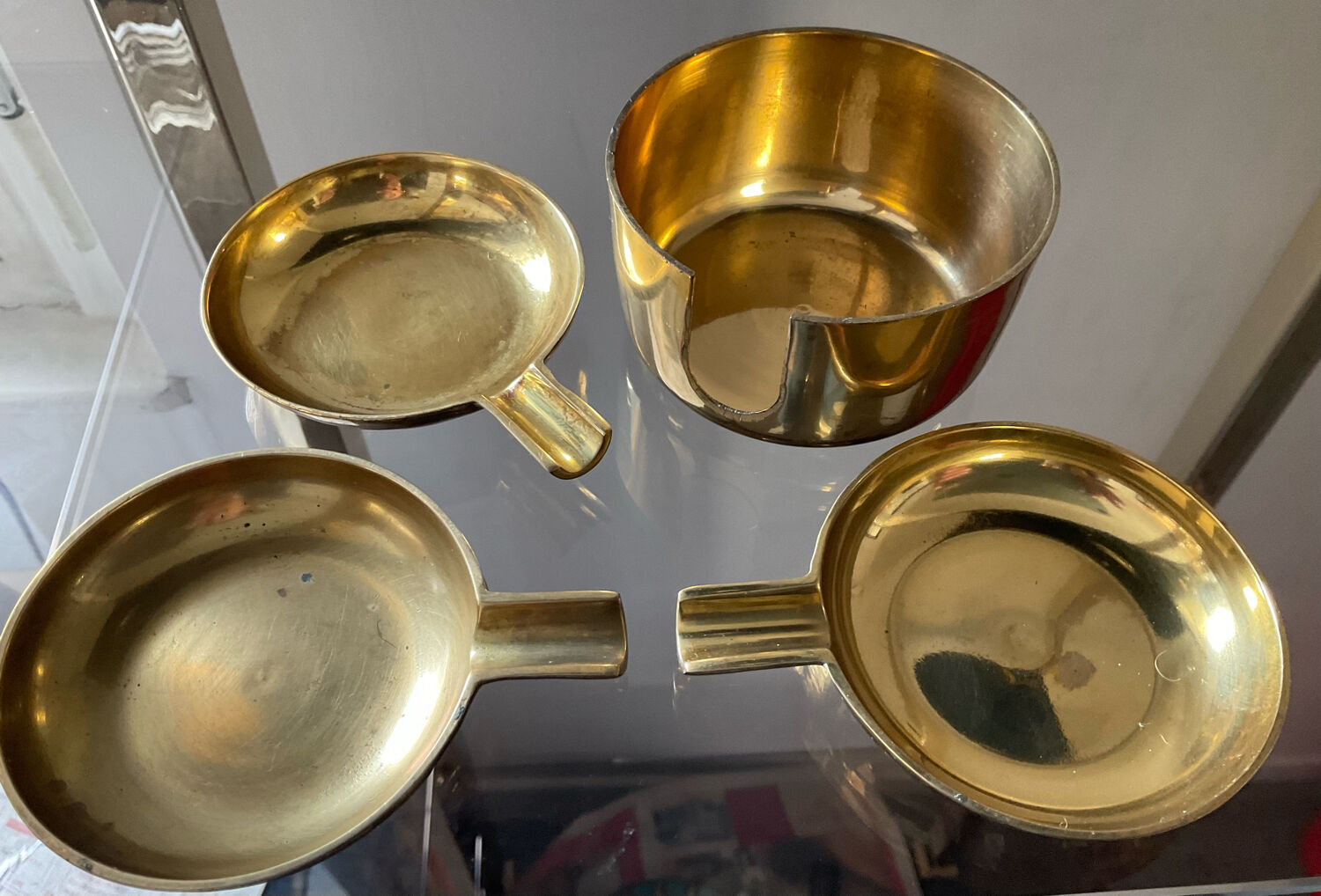 Bronze ashtray set from the 60s-70s