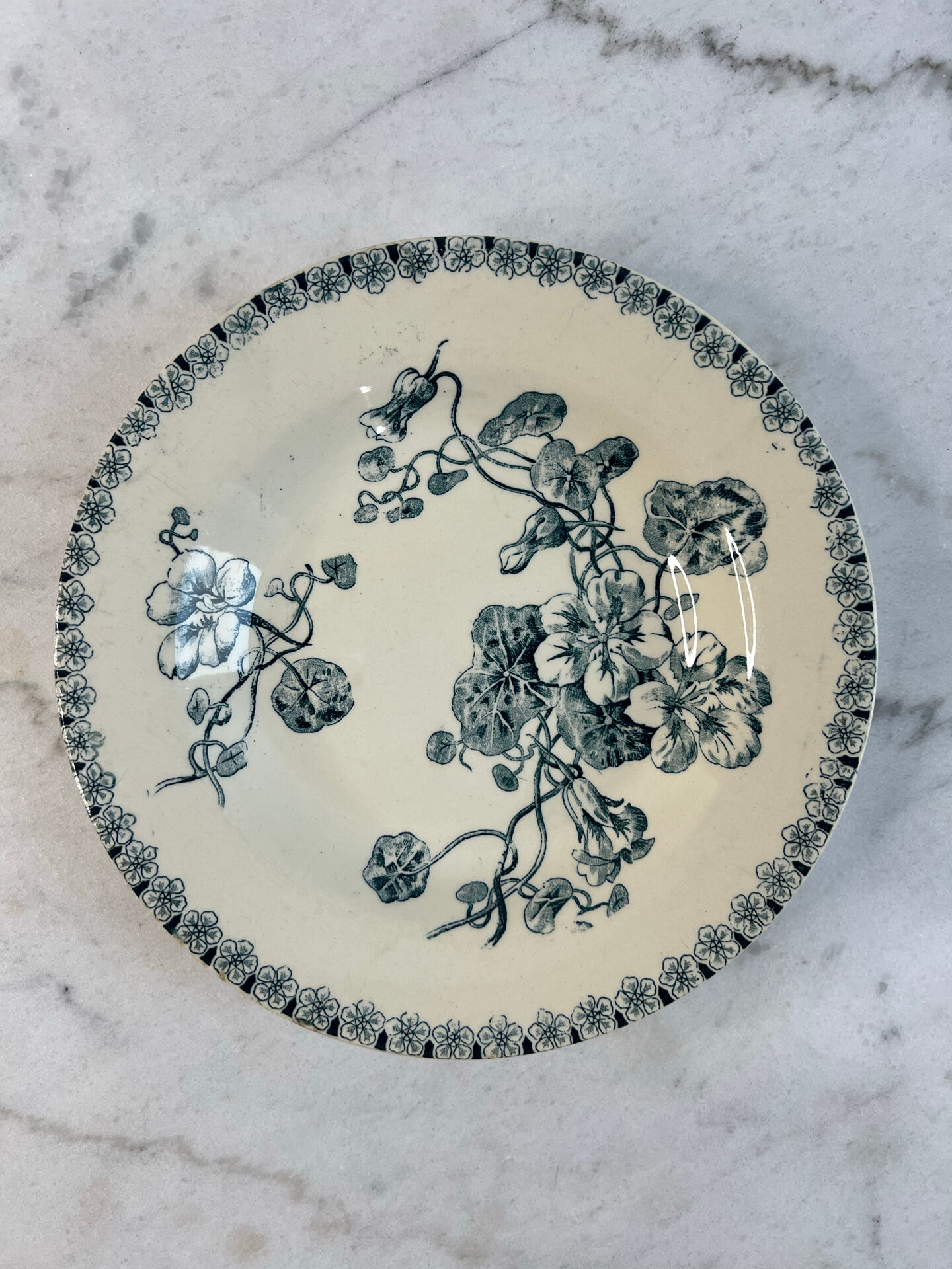 Gien terre de fer — capucine collection deep plate