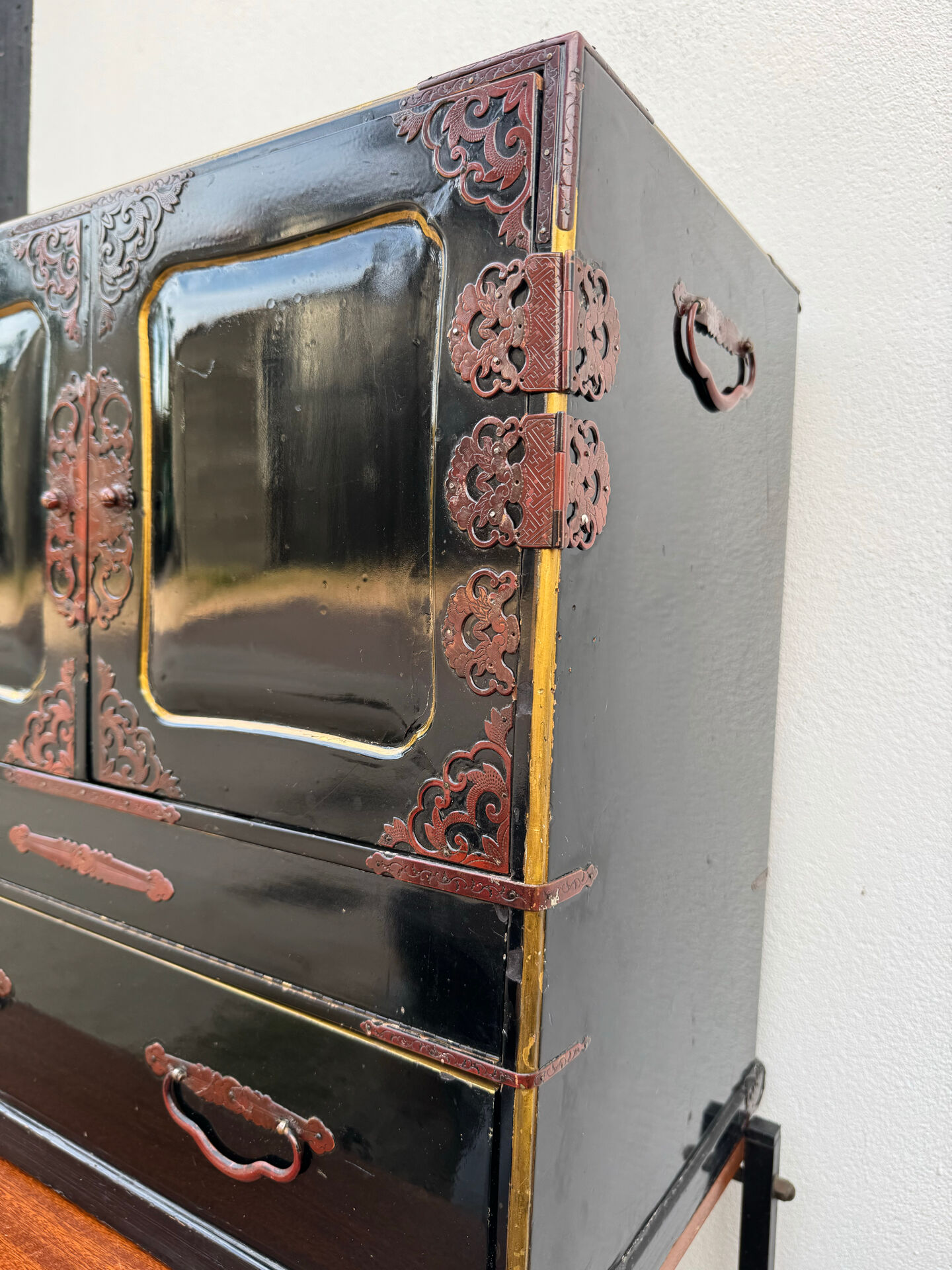 Japanese lacquered tansu from the early 20th century.