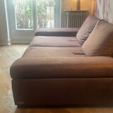 Sofa 3 places microfiber uni chestnut