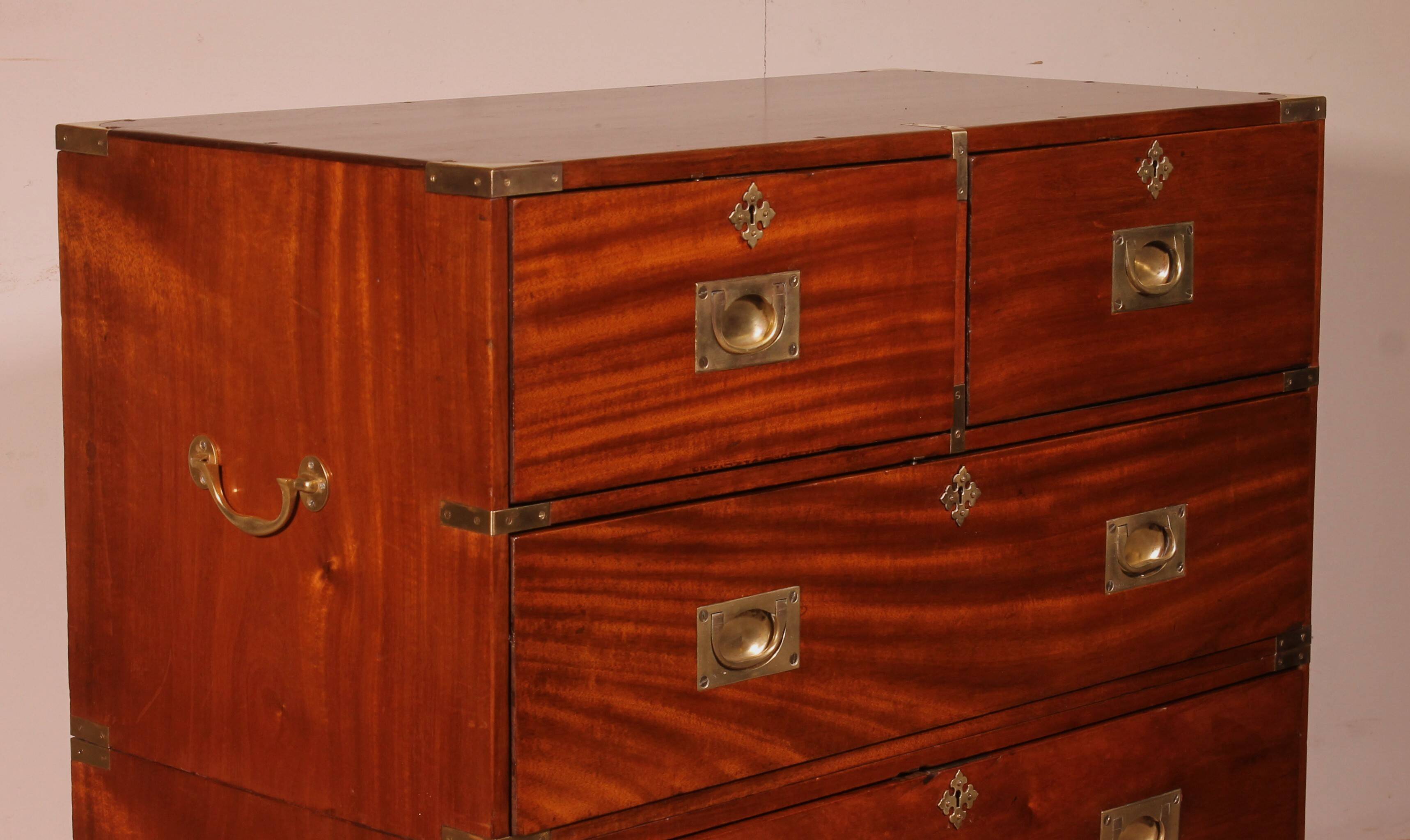 Commode Militaire Ou De Marine En Acajou blond-19° Siècle