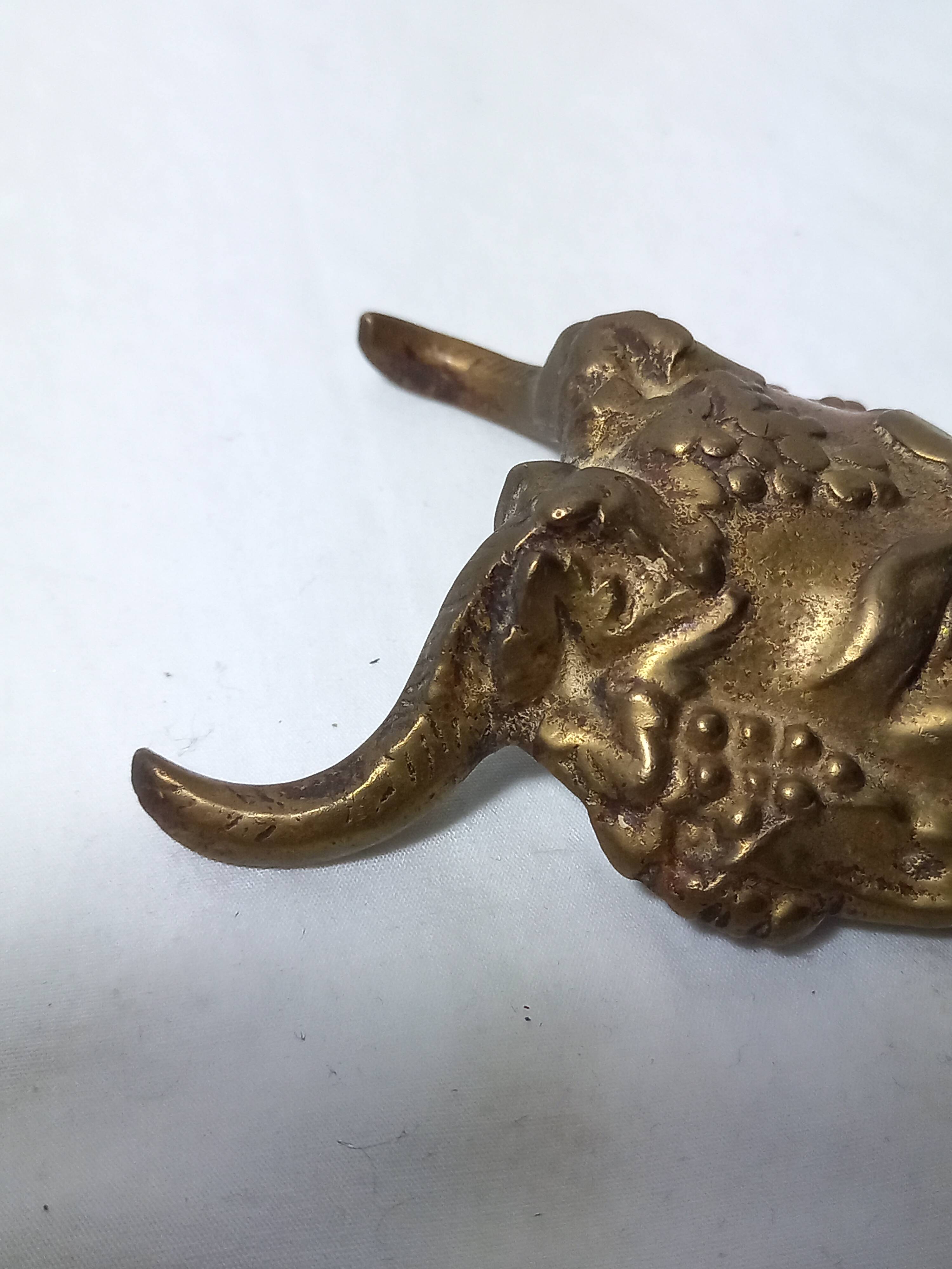 Satyr Head Knocker in Gilt Bronze