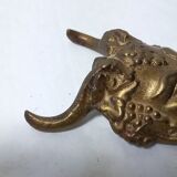Satyr Head Knocker in Gilt Bronze