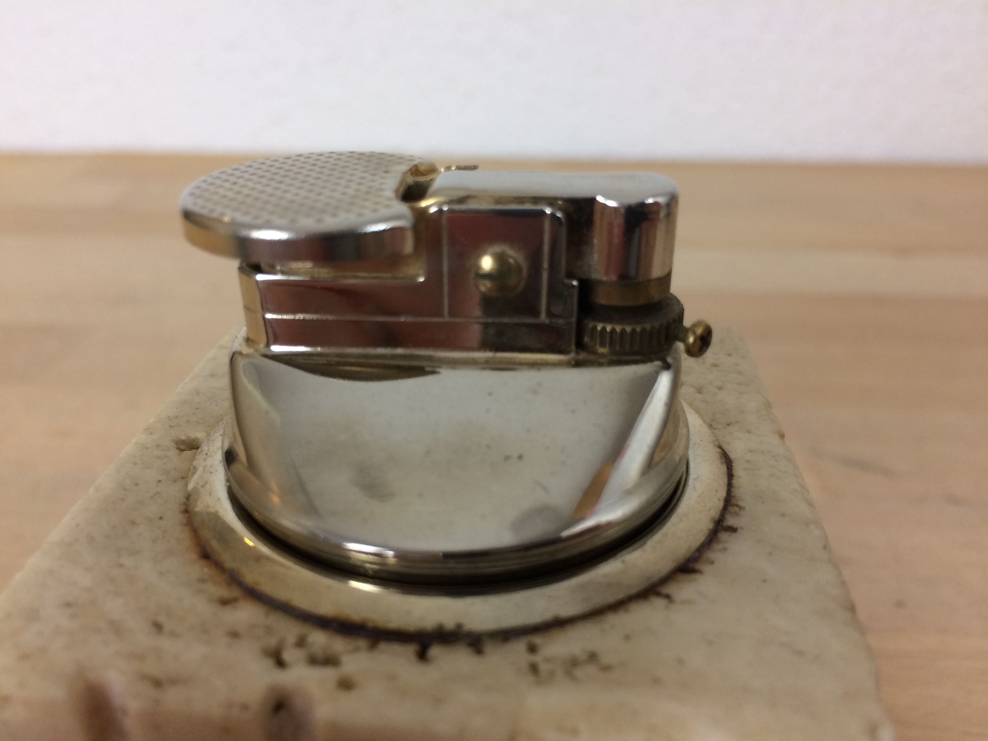 Travertine lighter, cubic, 80s