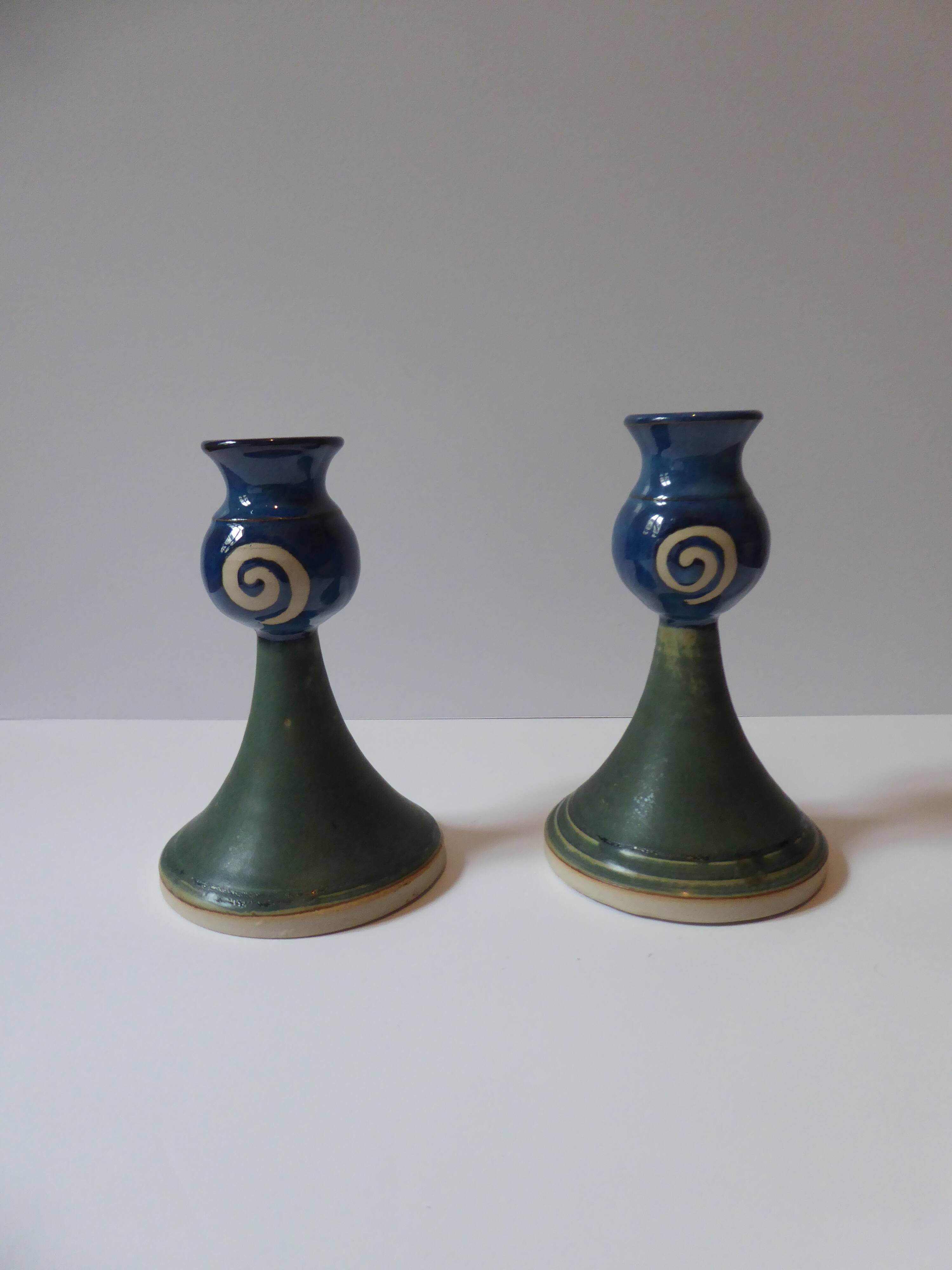 Pair of ceramic candlesticks
