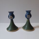 Pair of ceramic candlesticks