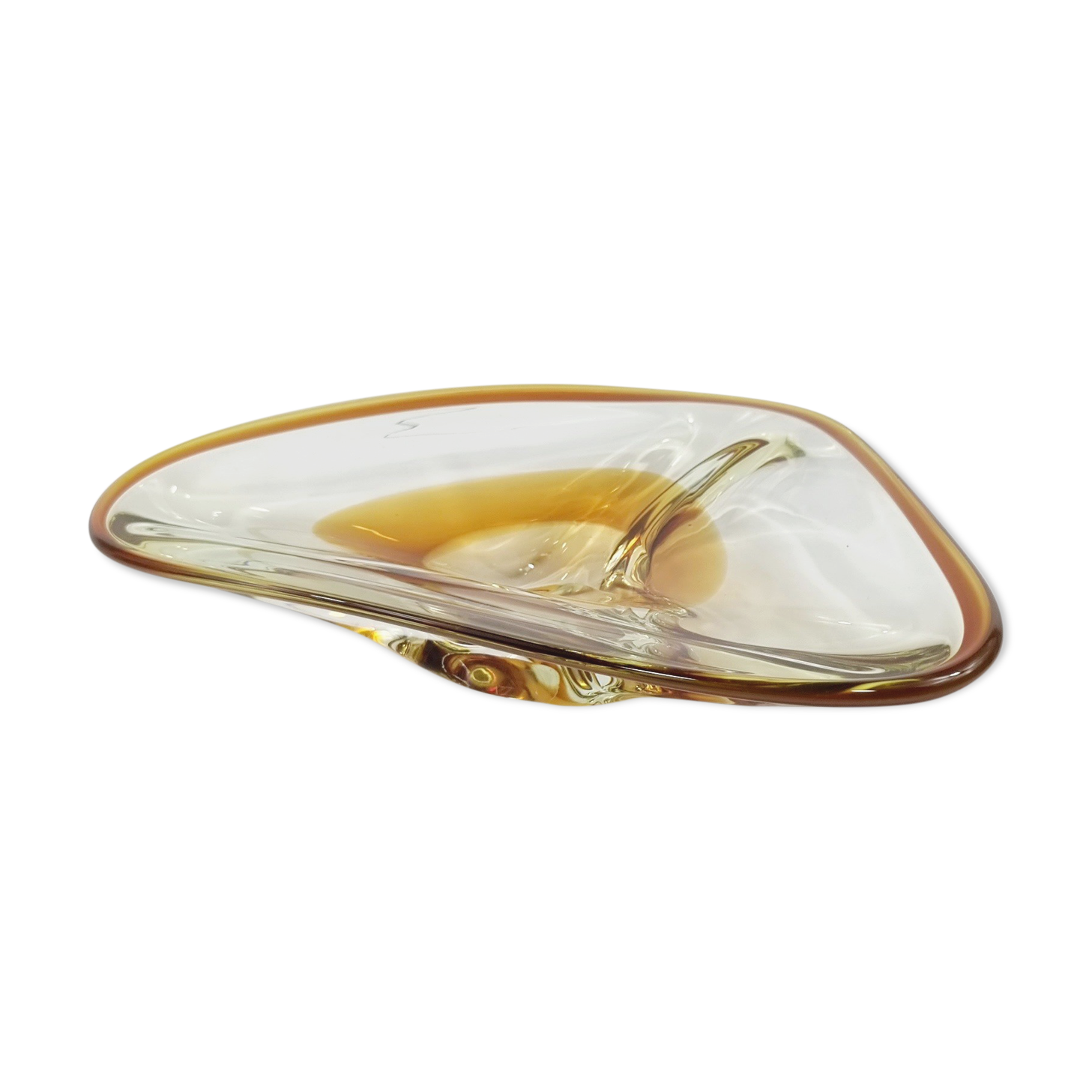 Vintage Amber Murano Style Glass Pocket Cup