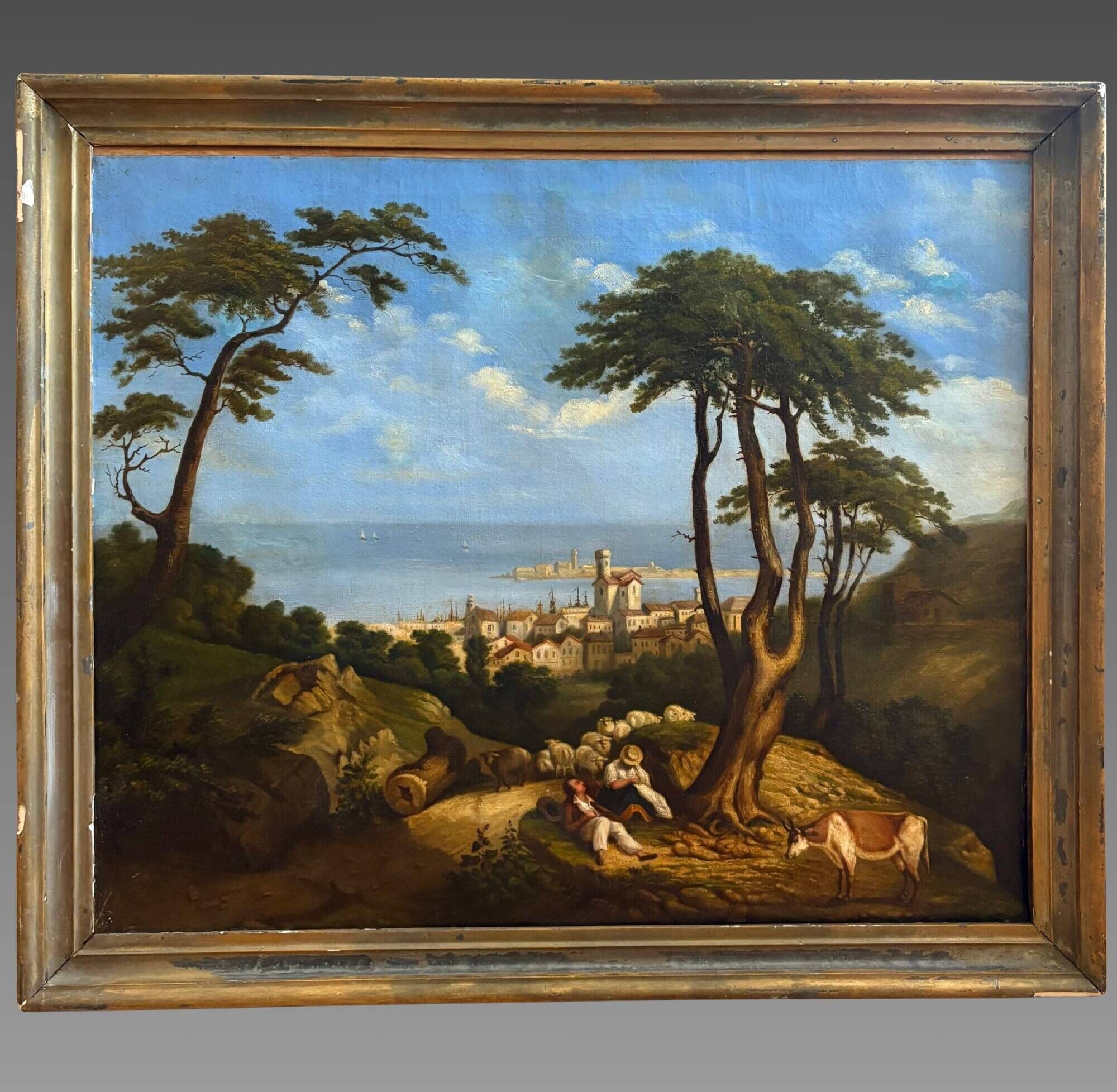French School of the 19th century - Mediterranean Landscape, view of Sète