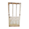 Ancienne porte en chêne massif panneautée avec 3 vitres