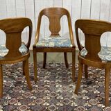 Set of 6 gondola chairs in blond mahogany - 20th century