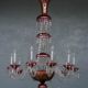 Chandelier pendants 19th golden colored glass and gilding