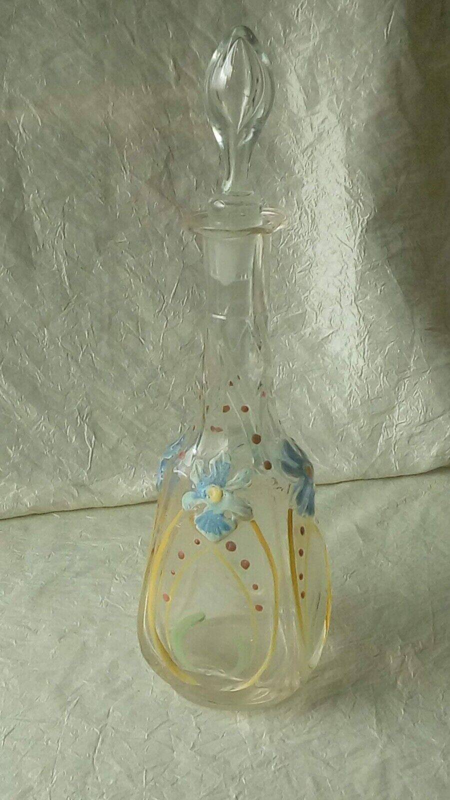 Legras enameled glass carafe in bold enamel late 19th century