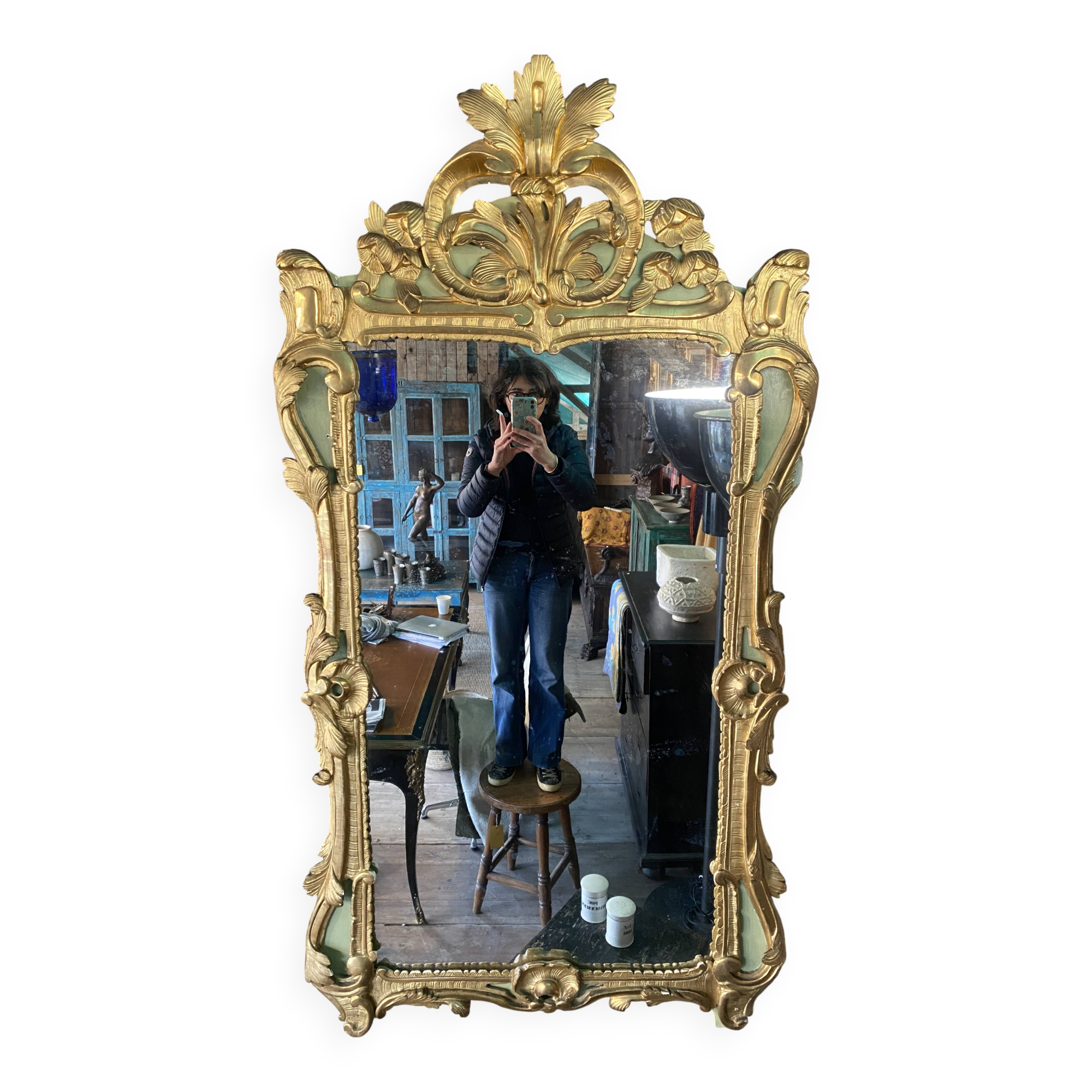 Provencal mirror in gilded wood, Louis XV period