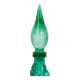 Set of two Genie green glass carafes.
