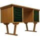 Bureau vintage des années 1960, design de bureau compact