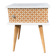 Beautiful vintage bedside table with tapered legs, Scandinavian/pop style in raw white.