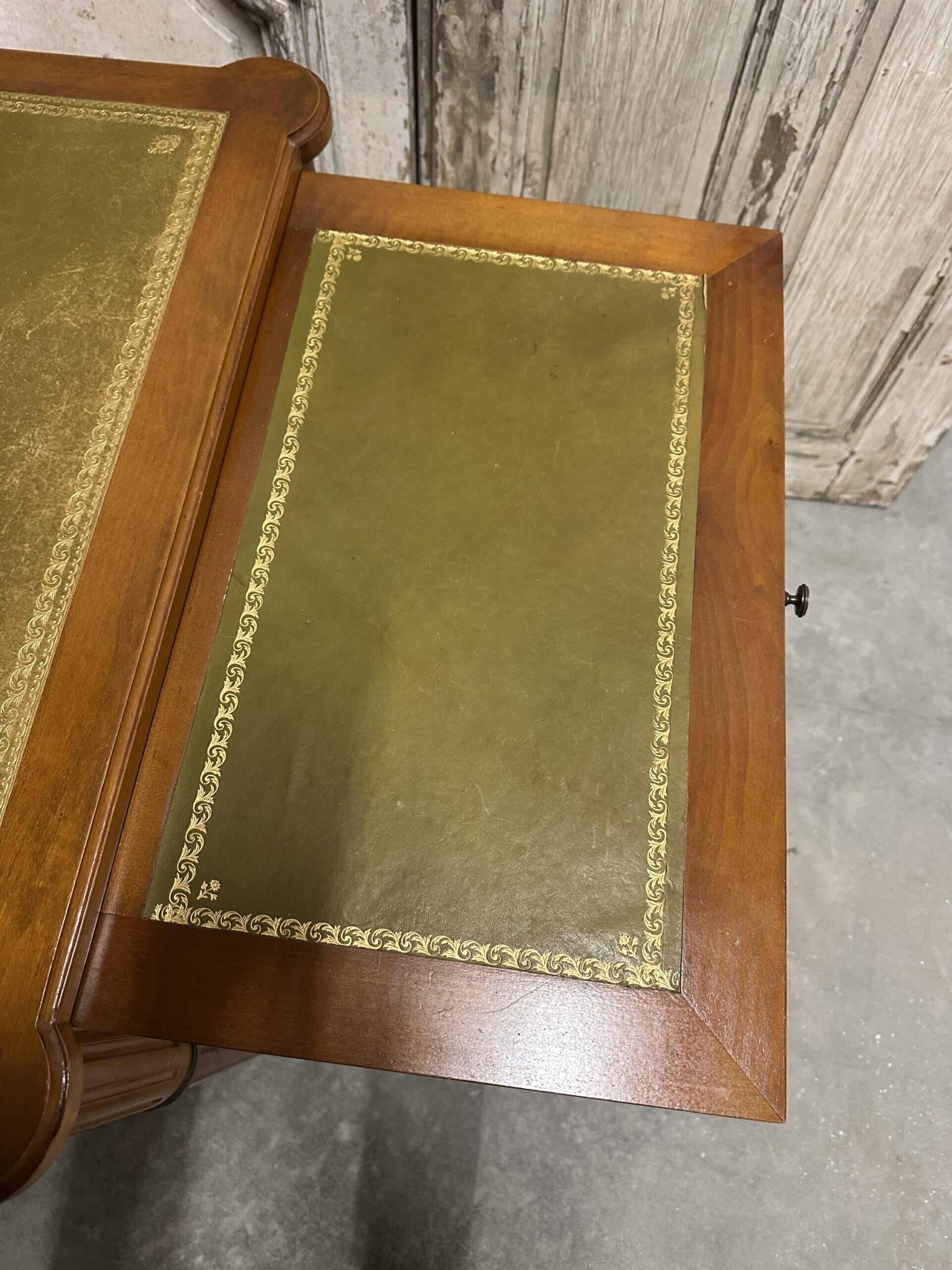 Louis XVI style flat desk in cherry wood from around 1960.