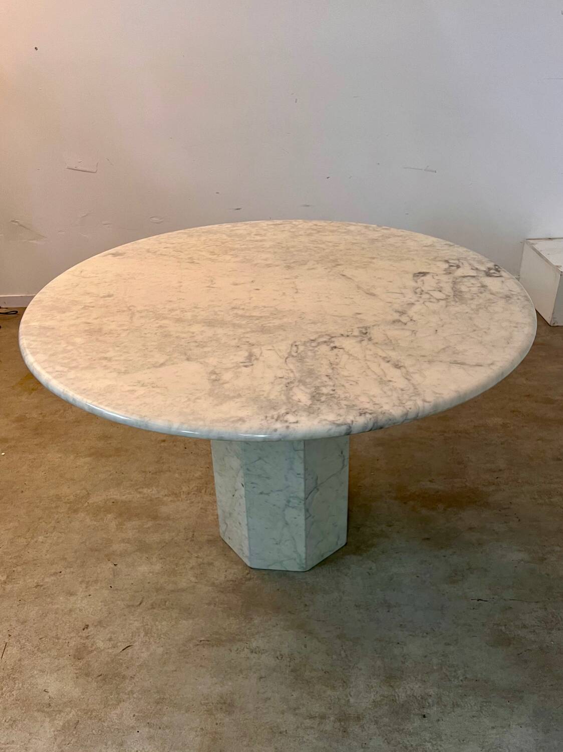 Old vintage Italian design marble table from the 70s