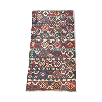 Old Caucasian Kilim Carpet 114x204 cm