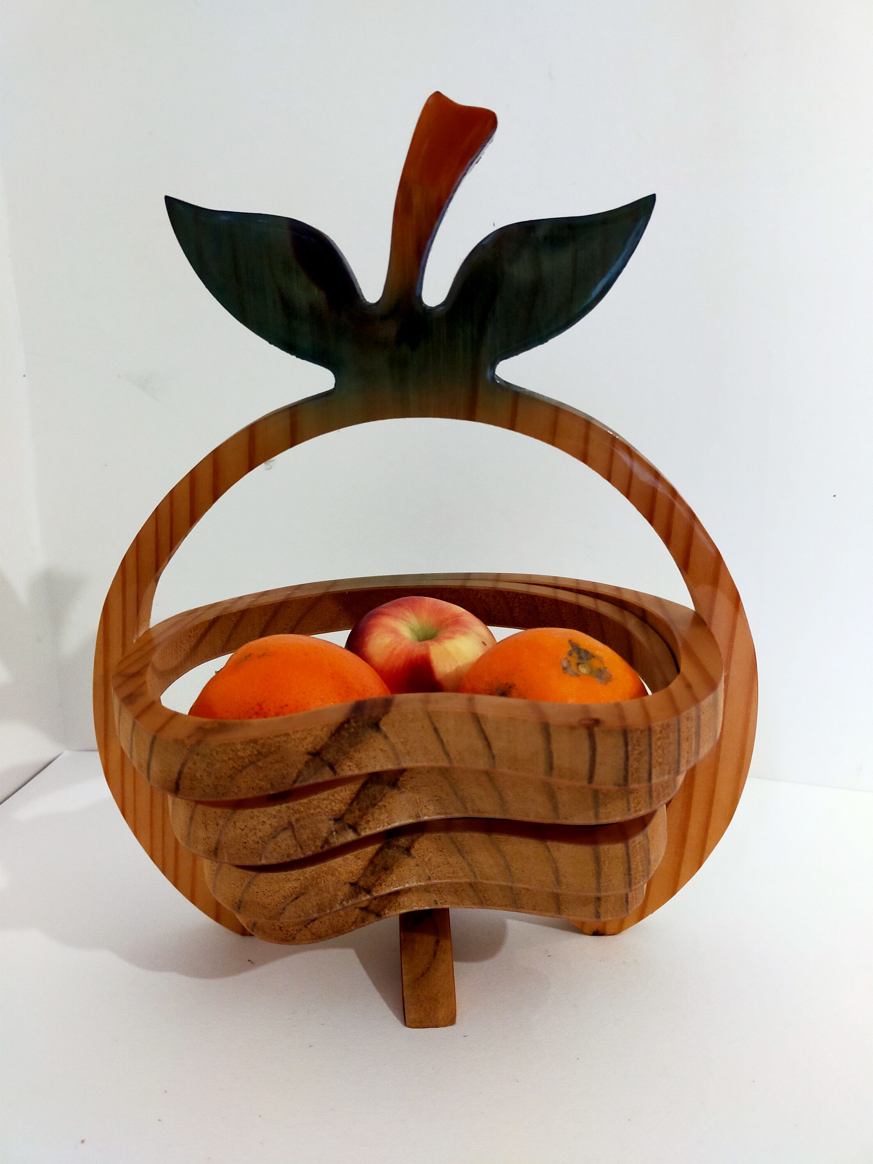 Equinoccio fruit basket in foldable wood from the 70s