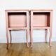 Paire de chevets bois rose
