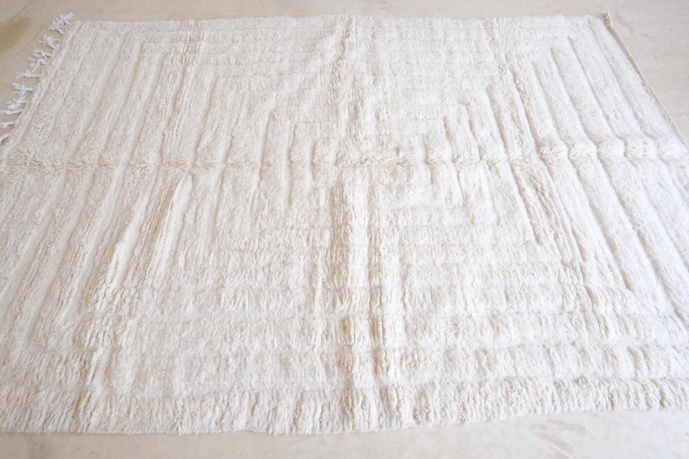 Tapis Blanc Beni Ouarain - 290 x 190 cm