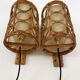 Mid-Century Rattan Wall Sconces — Louis Sognot Style