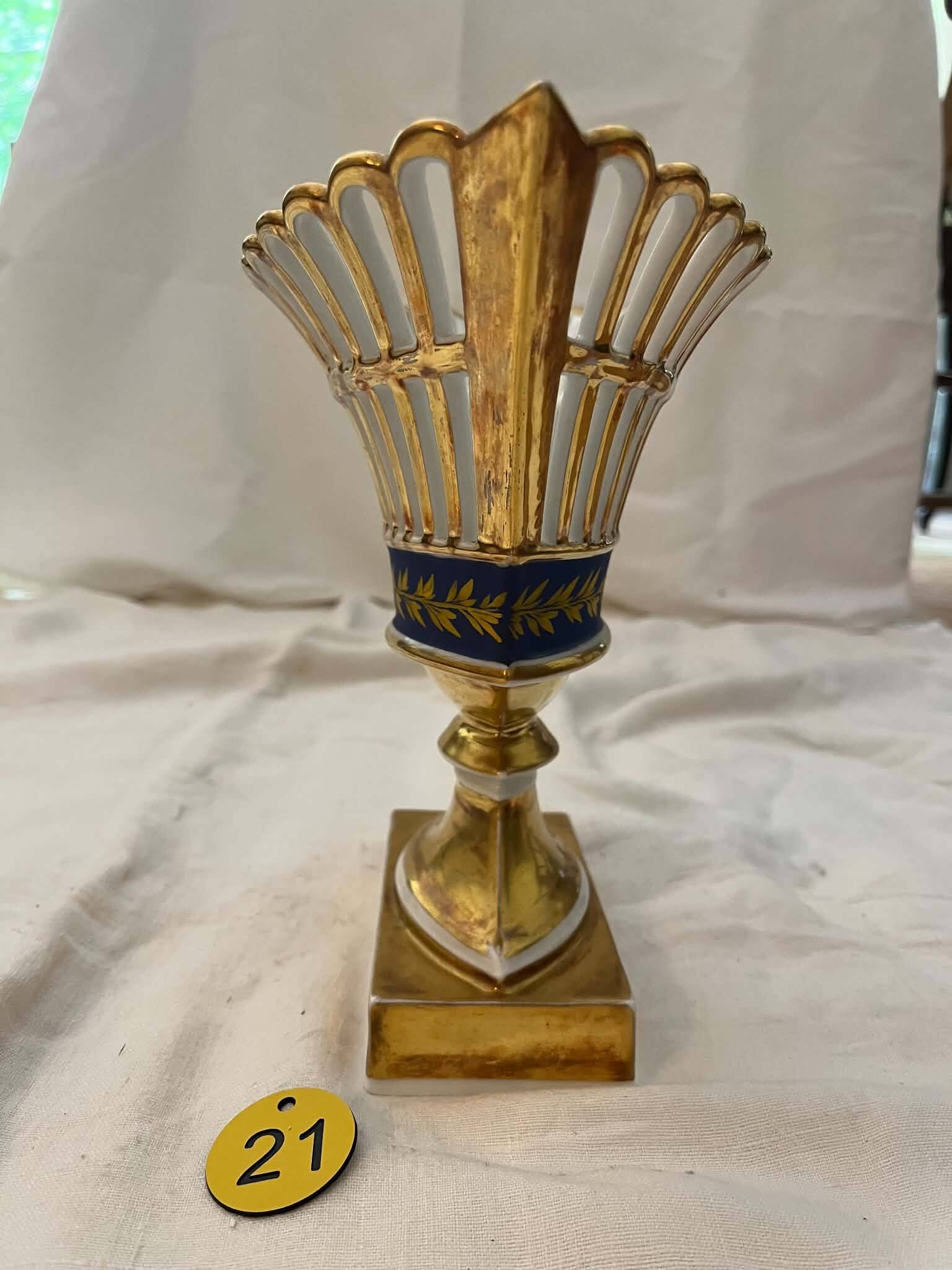 Antique Empire-style porcelain basket