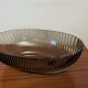 Large modernist twisted smoked glass bowl – 1970s