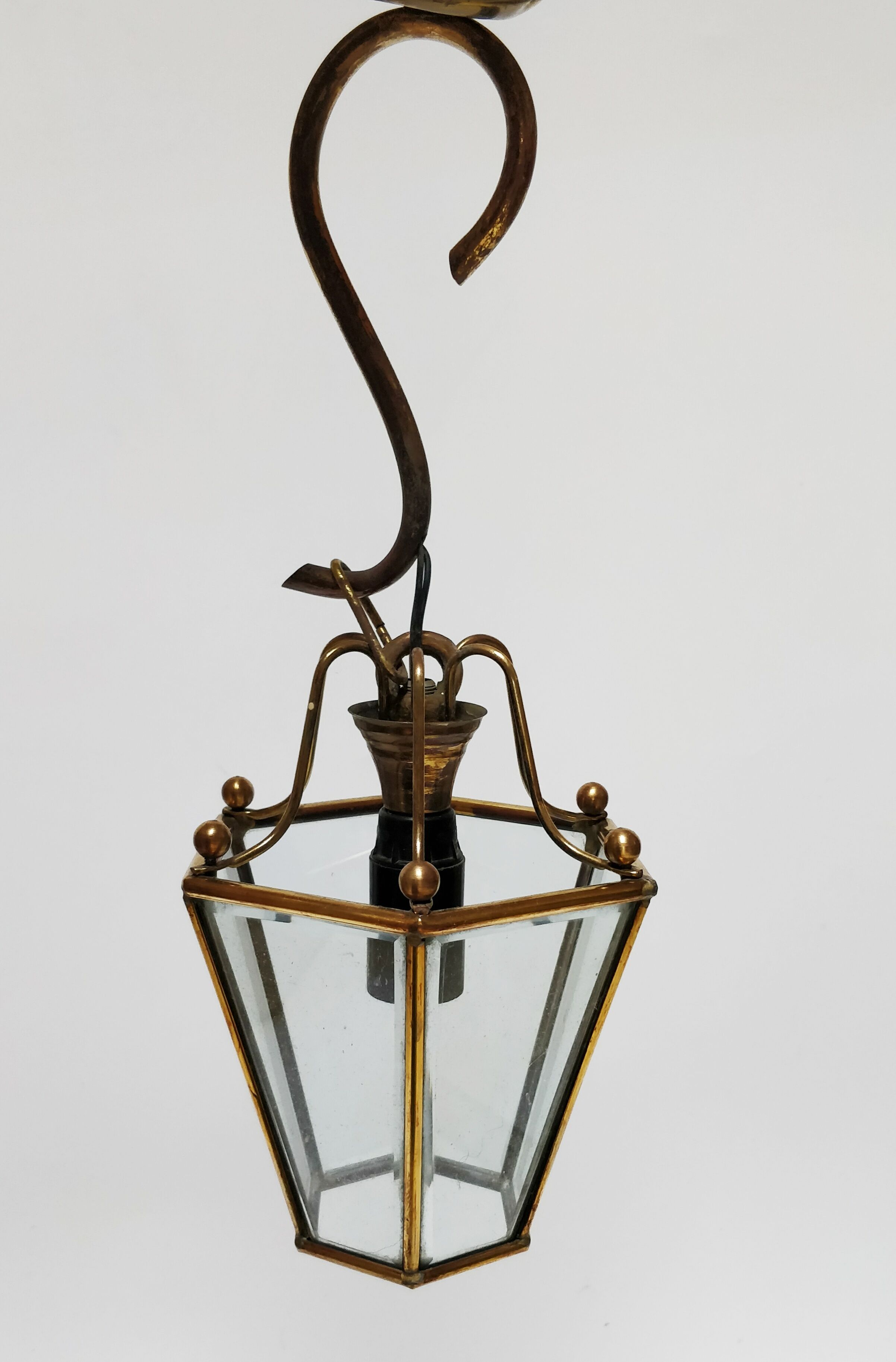Brass lantern and beveled glasses