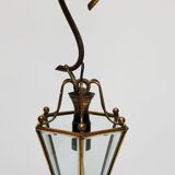 Lanterne en laiton et verres biseautés