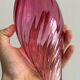 Twisted pink blown glass vase