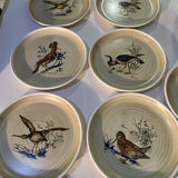 Many vintage flat plates from Sarreguemines.