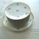 Set 12 plates and 1 porcelain dessert dish