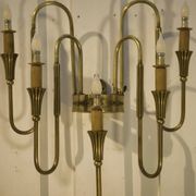 Monumental bronze wall light with 5 arms, neoclassical Art Deco from the 1940s.