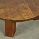 BRUTALIST / massive oak round coffee table / 1970s