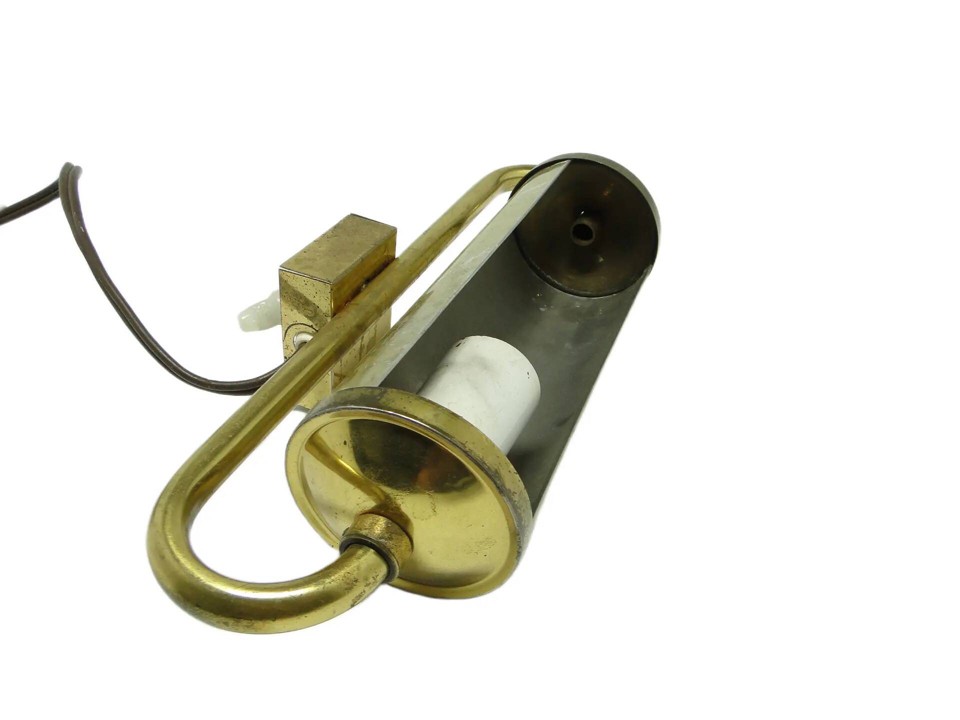 Picture light, mid-century modern, brass, Poland, 1950s.