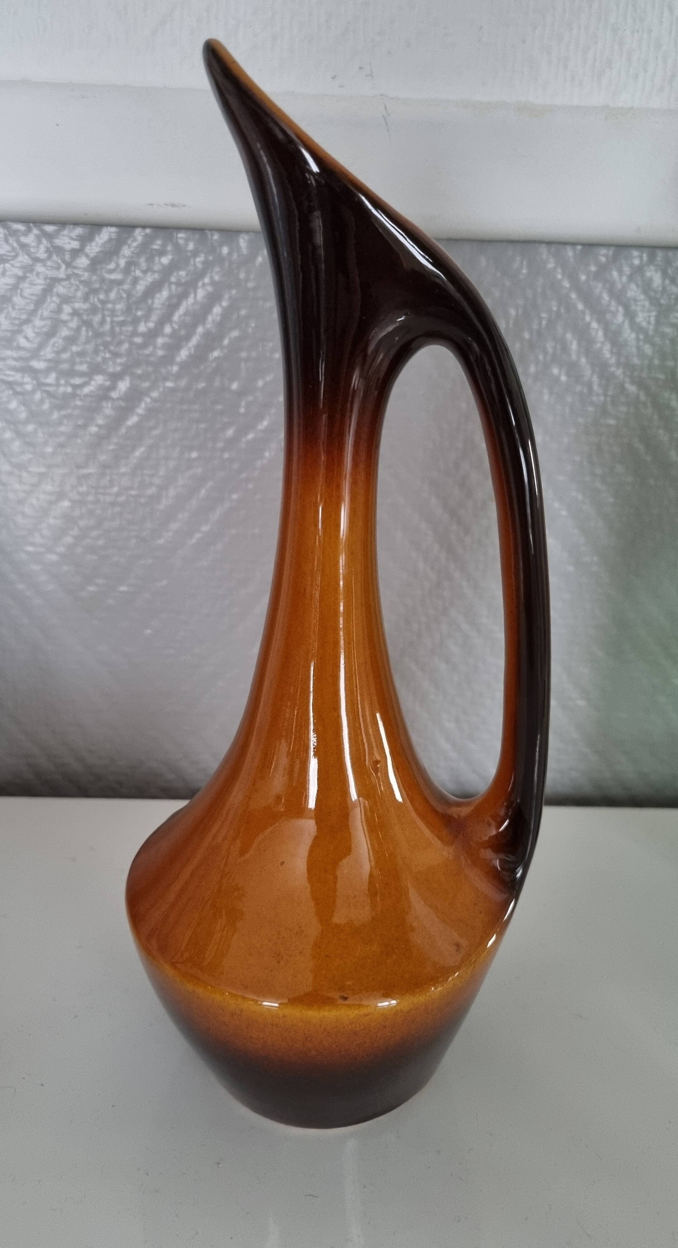 Poët-Laval vase with caramel brown enamel