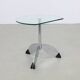 Table d'appoint postmoderne en chrome et verre, années 1980