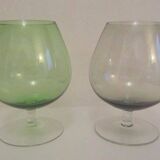Vintage colored cognac glasses