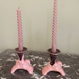 Pair of ceramic candlesticks
