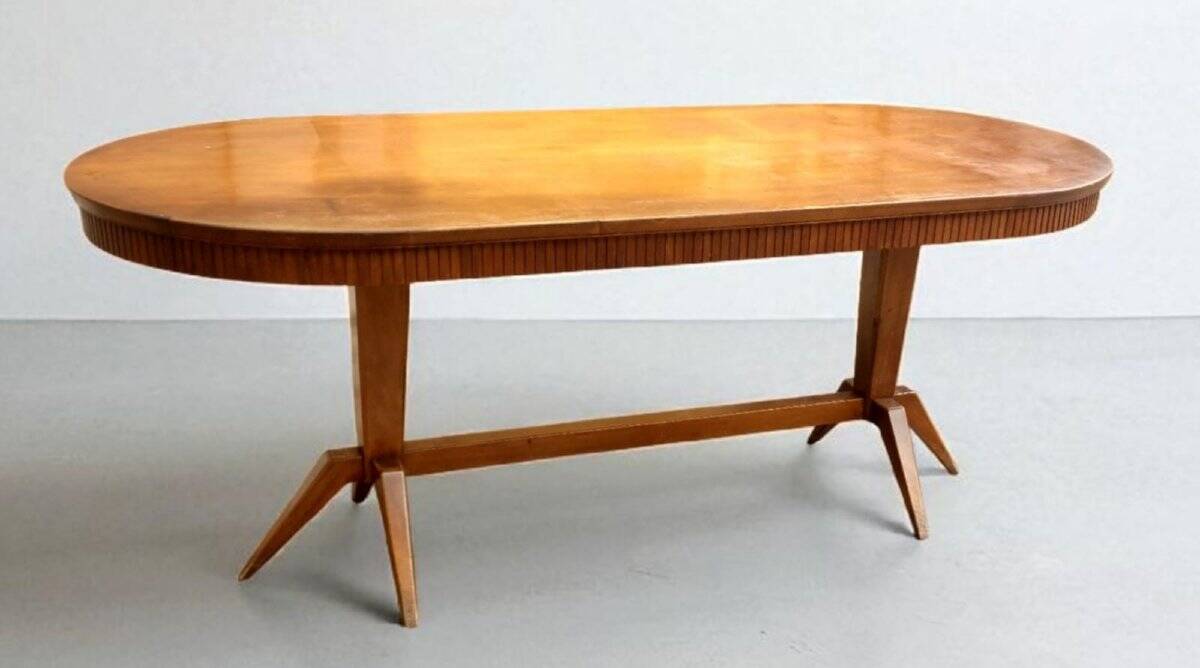 Large 50s design table, Italian made, 200 cm
