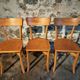 Vintage French bistro chairs in beech – Set of 3, 1950s café chairs