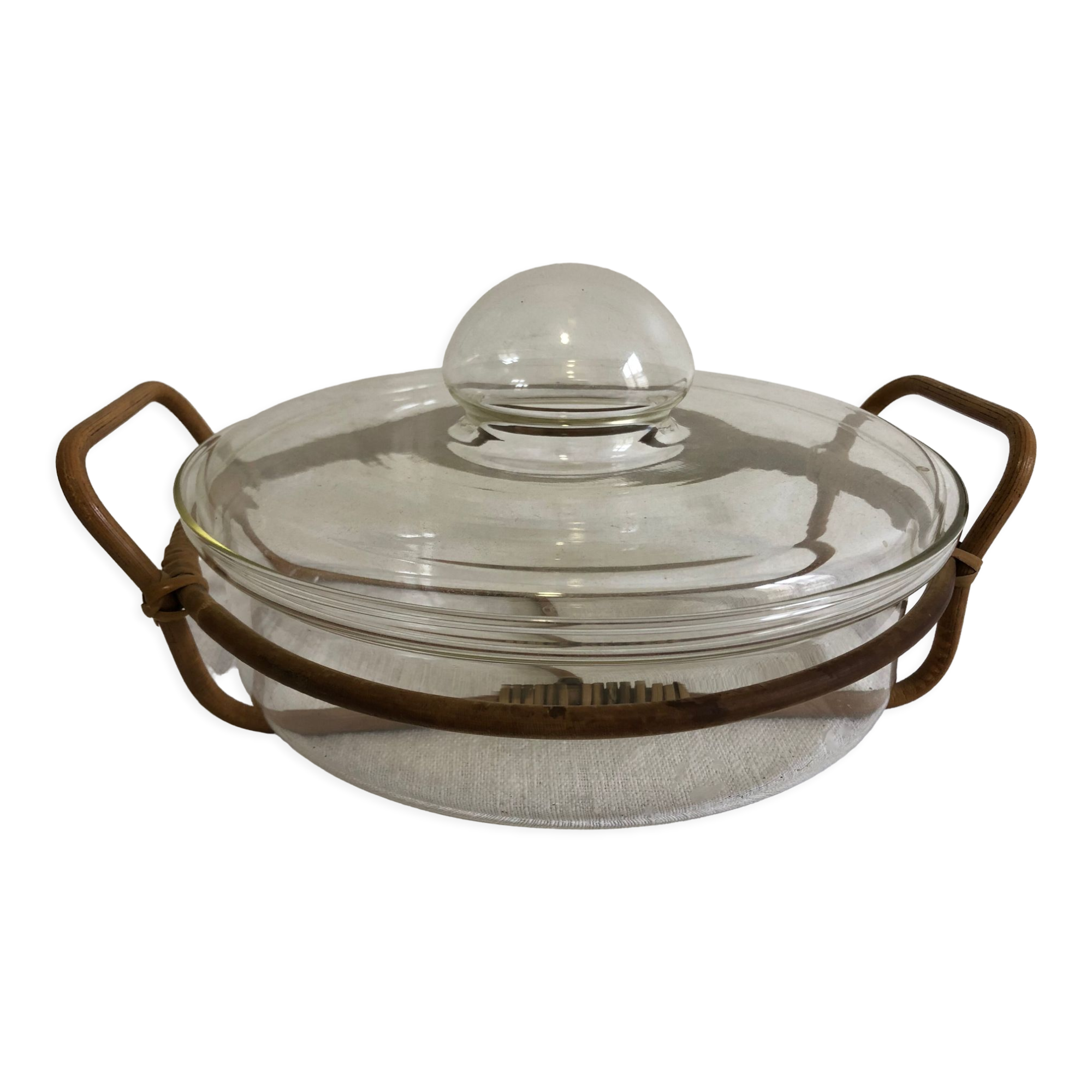 Bodum Denmark 70's dish - rattan handles