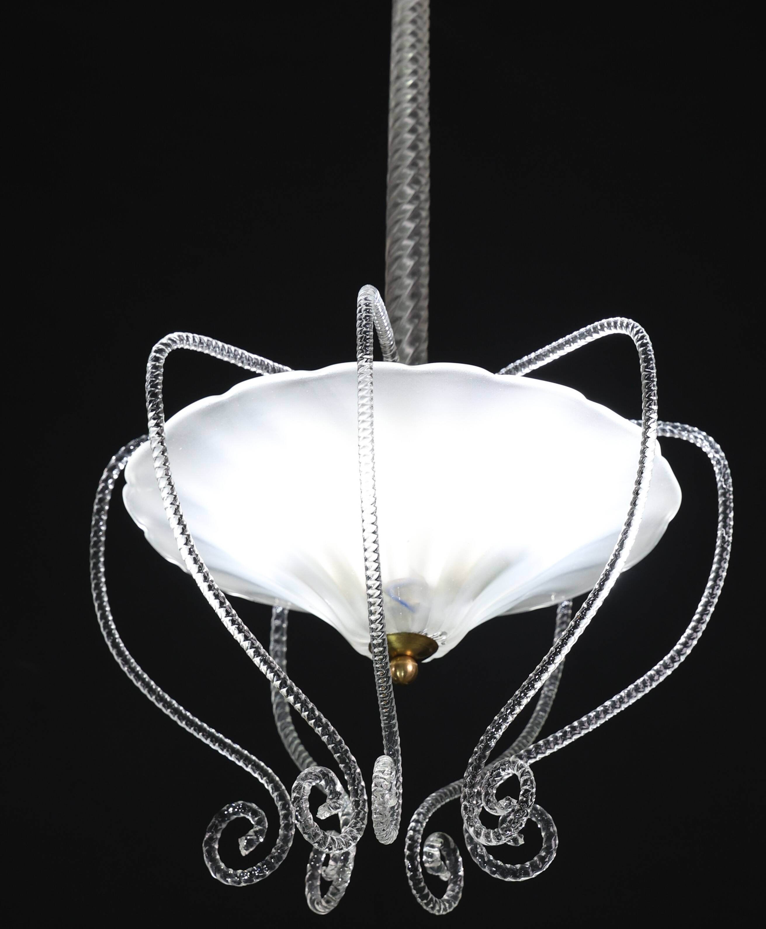 Art Decò Barovier e Toso "Fountain" Murano Glass Chandelier, 1950