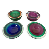 Sommerso Murano Glass Bowls by Flavio Poli, 1960s, Set of 4
