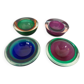 Sommerso Murano Glass Bowls by Flavio Poli, 1960s, Set of 4