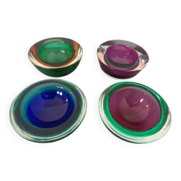 Murano Glass Bowls by Flavio Poli, 1960s, Set of 4